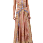 Zimmermann Indra Plunge Halter Maxi Dress - Vermillion
