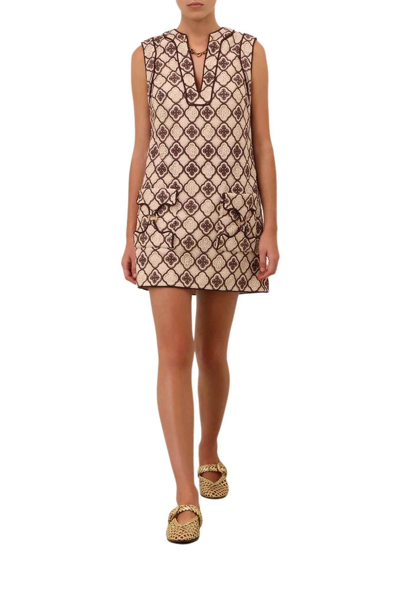 Zimmermann Luna Guipure Shift Dress - Vermillion