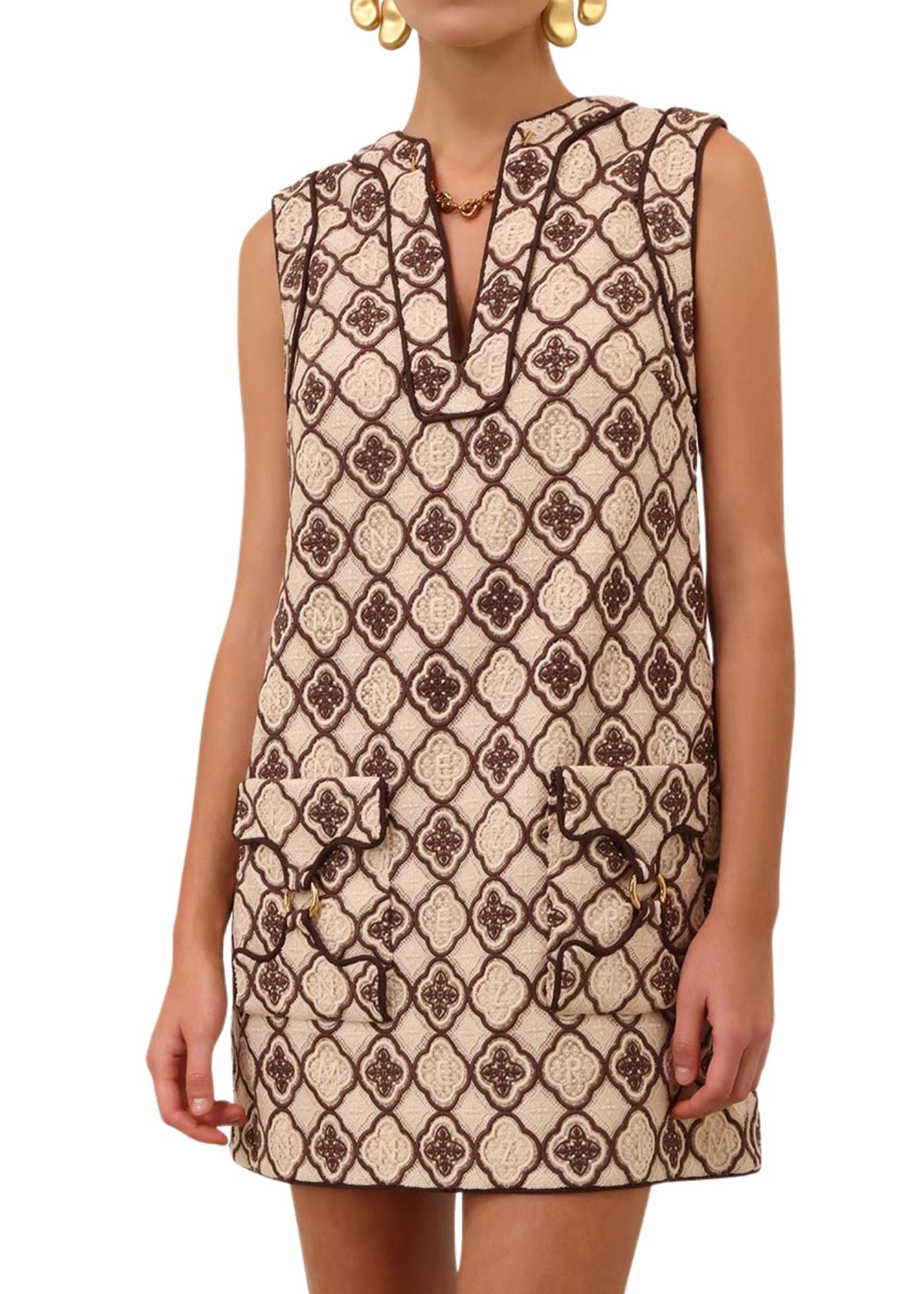 Zimmermann Luna Guipure Shift Dress - Vermillion