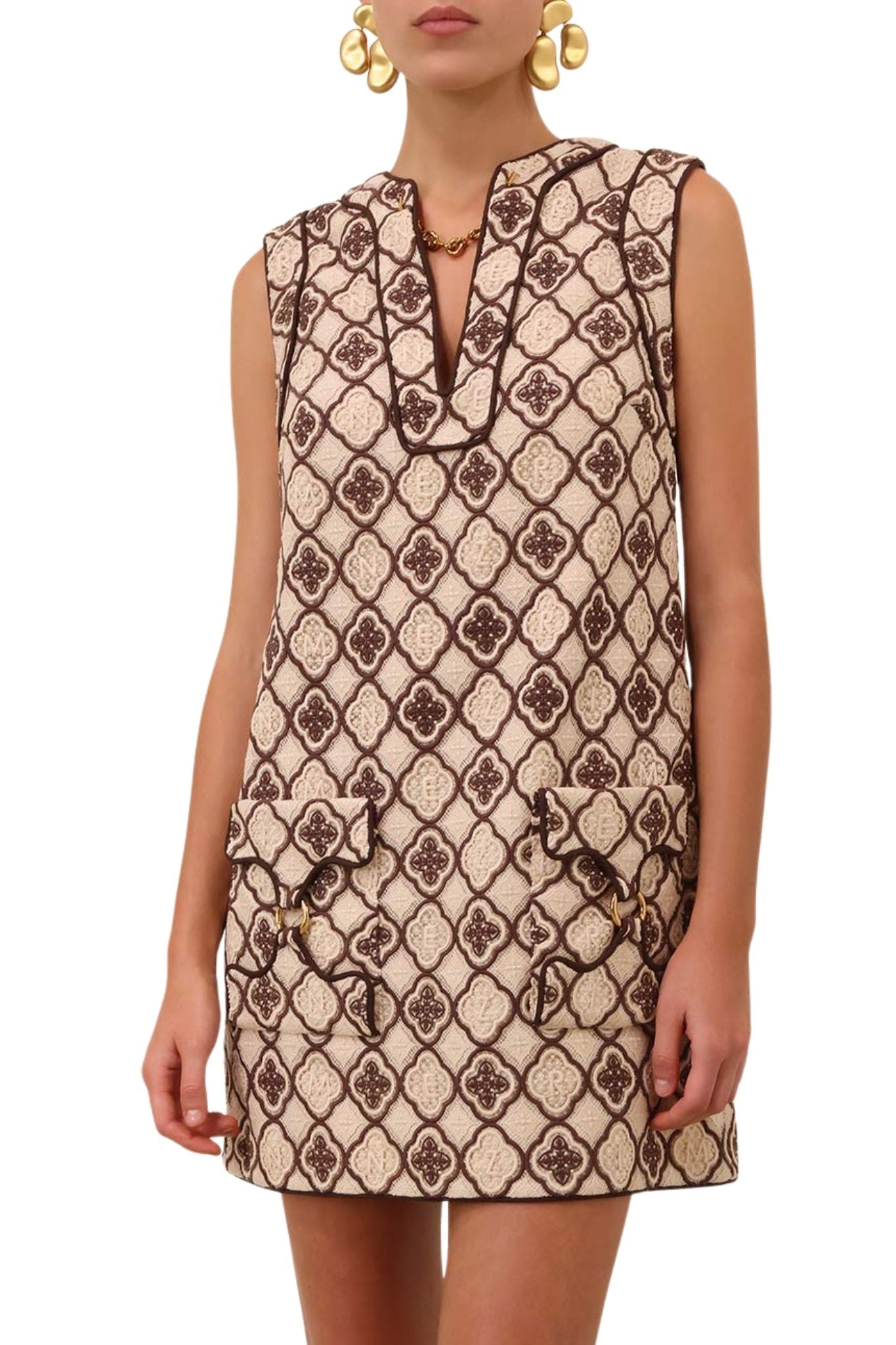 Zimmermann Luna Guipure Shift Dress - Vermillion