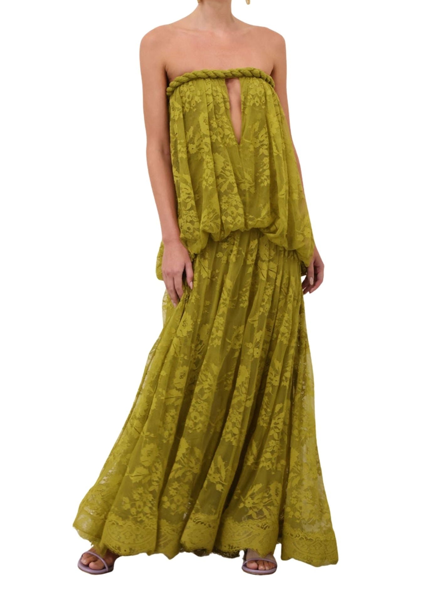 Zimmermann Luna Lace Bandeau Gown - Vermillion