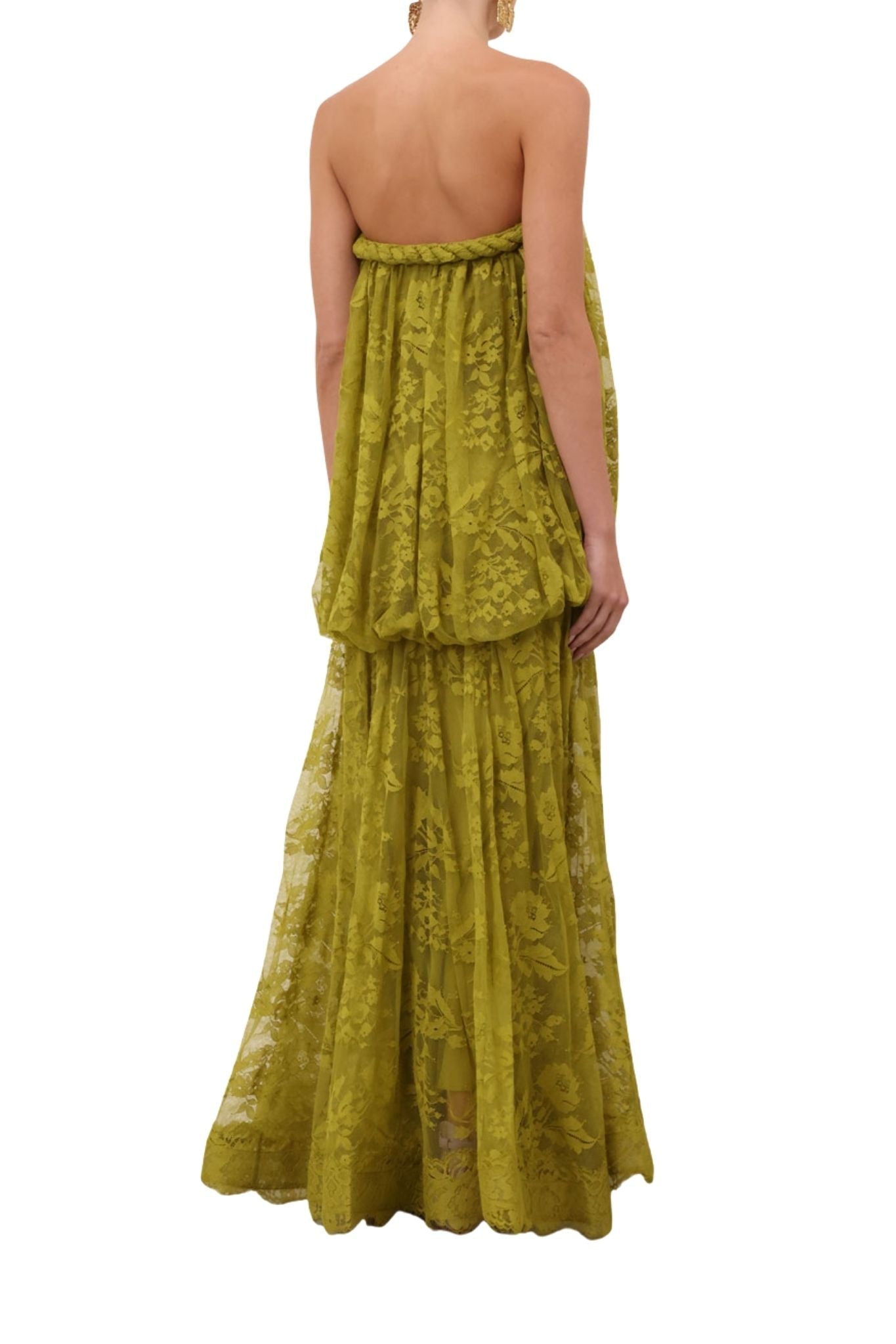 ZIMMERMANN Luna Lace Bandeau Gown | Pistachio