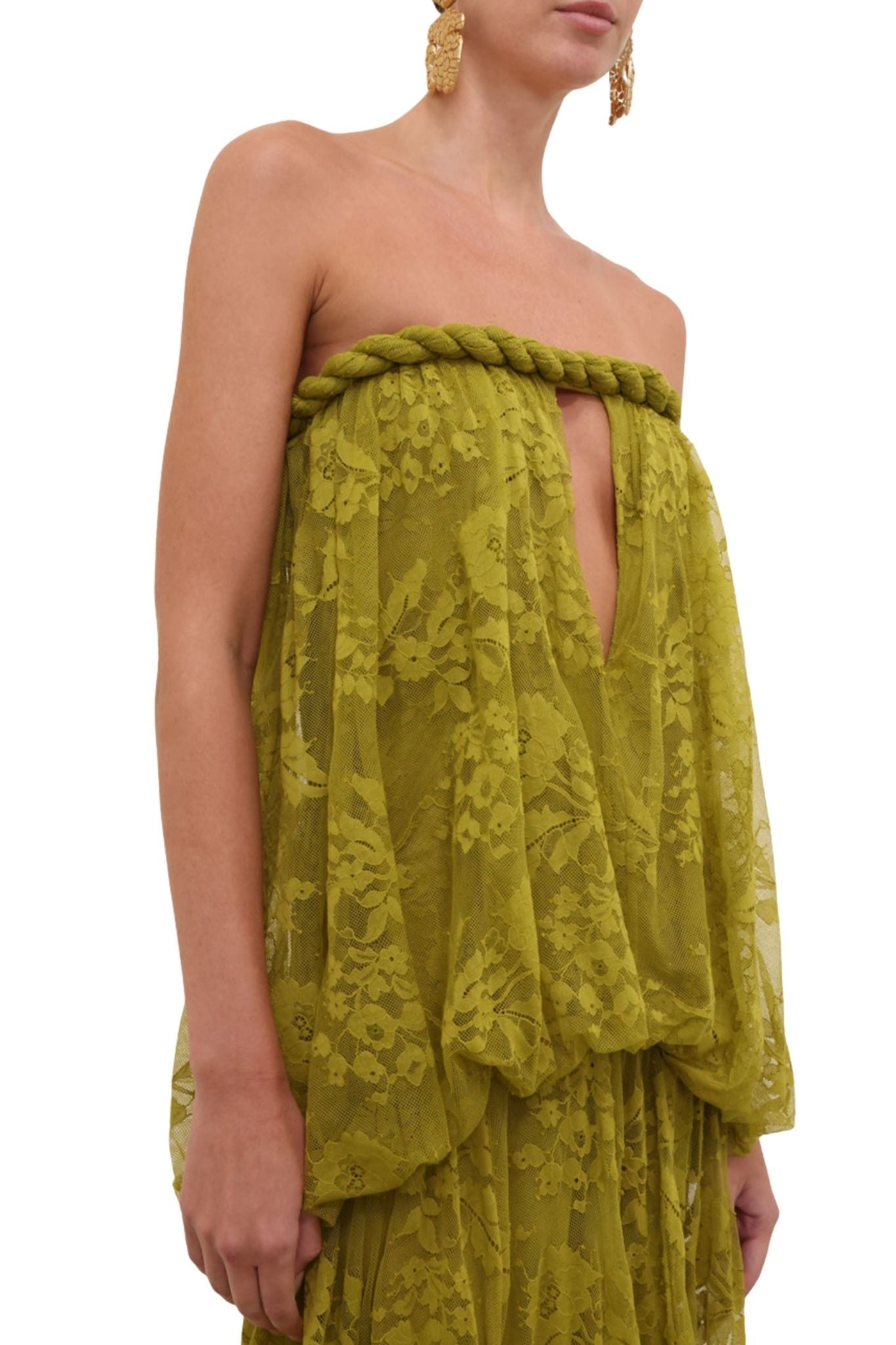 Zimmermann Luna Lace Bandeau Gown - Vermillion