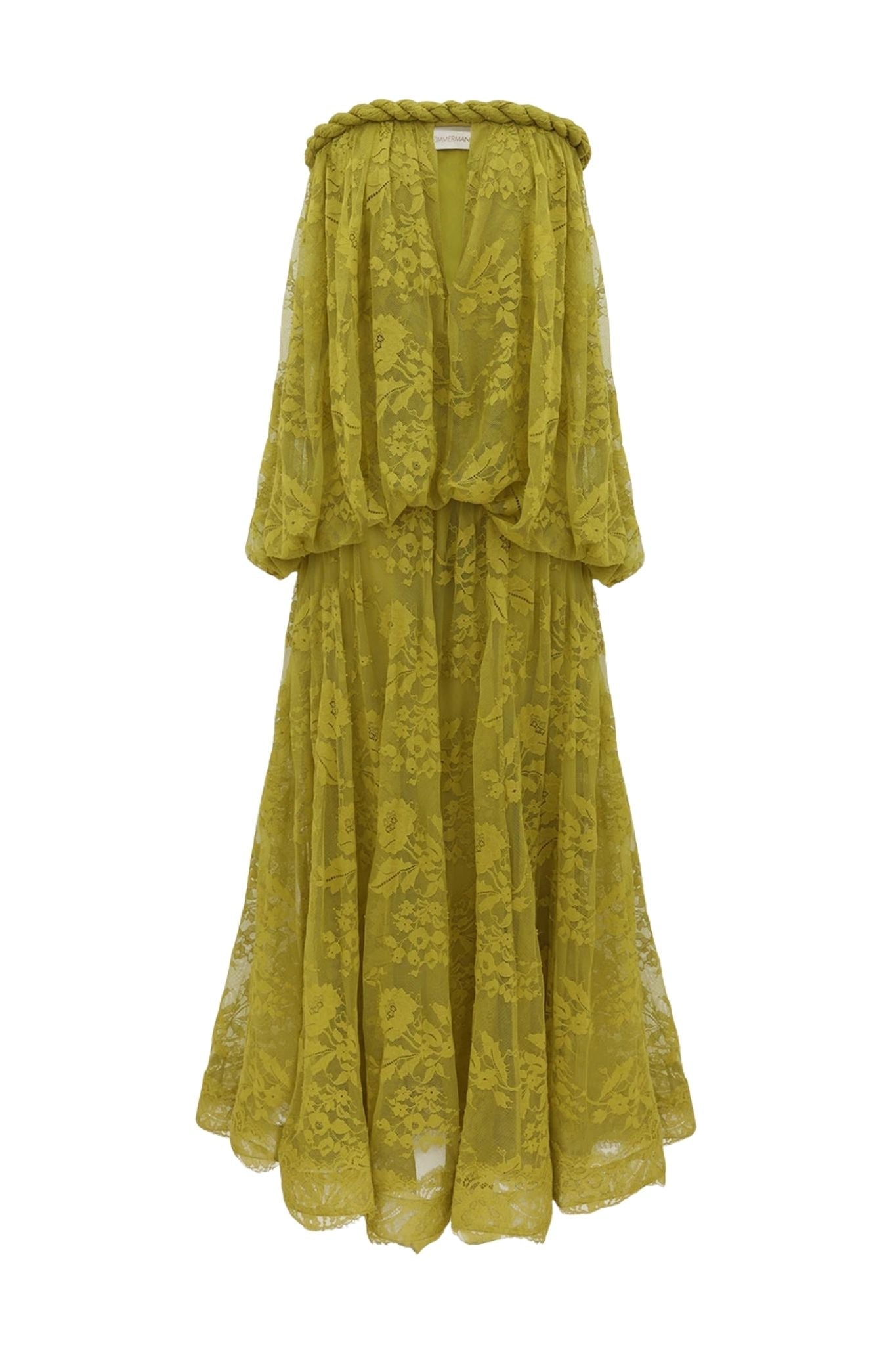 ZIMMERMANN Luna Lace Bandeau Gown | Pistachio