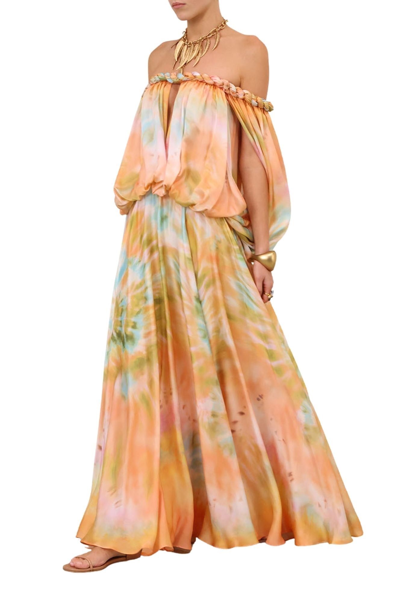Zimmermann Luna Twist Billow Gown - Vermillion
