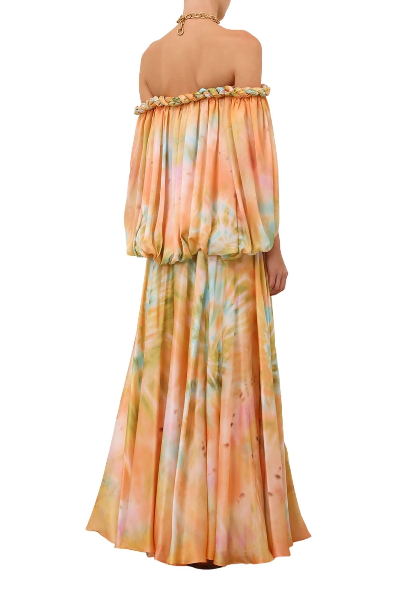 Zimmermann Luna Twist Billow Gown - Vermillion