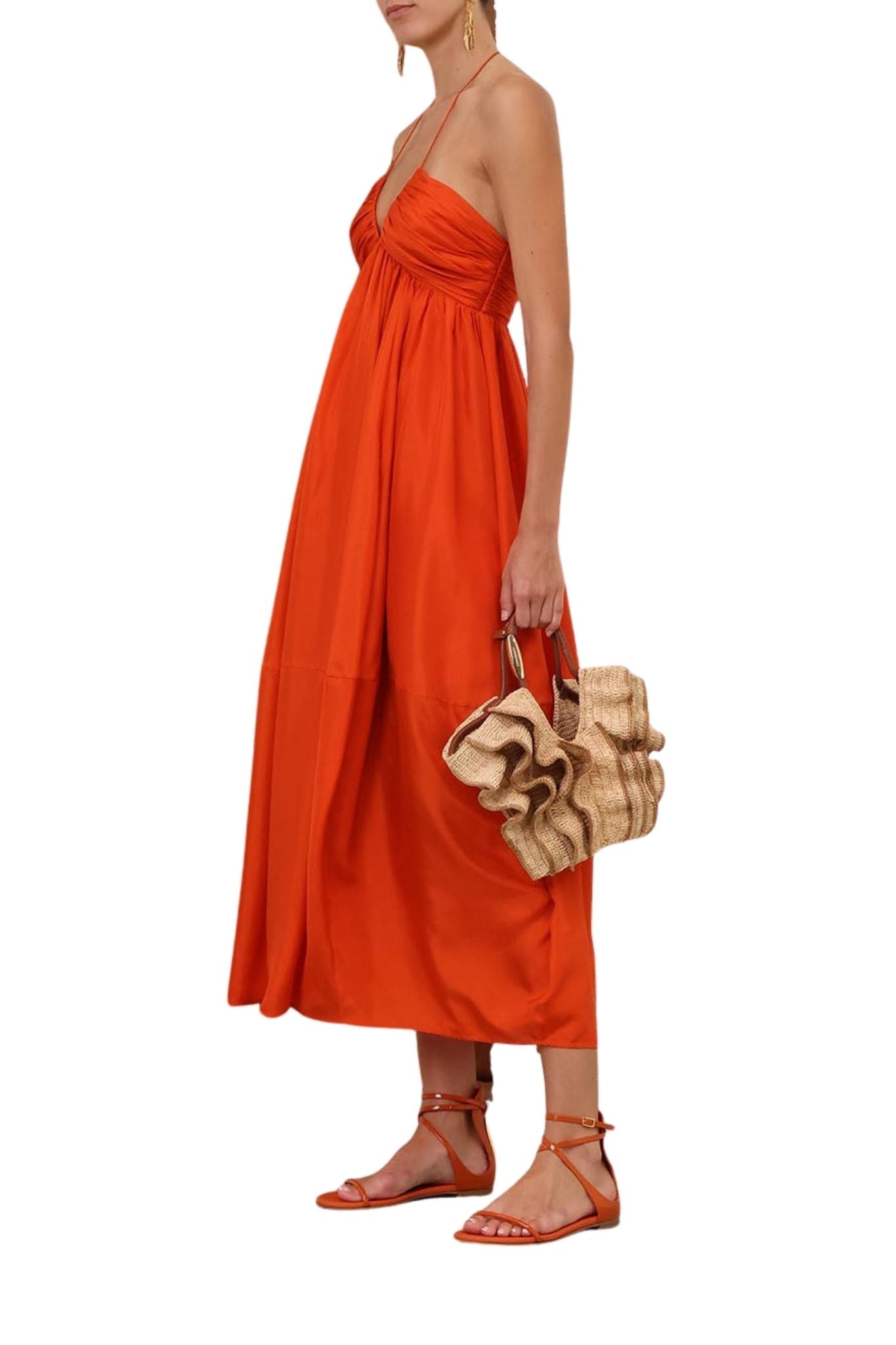Zimmermann Mahon Halter Maxi Dress - Vermillion