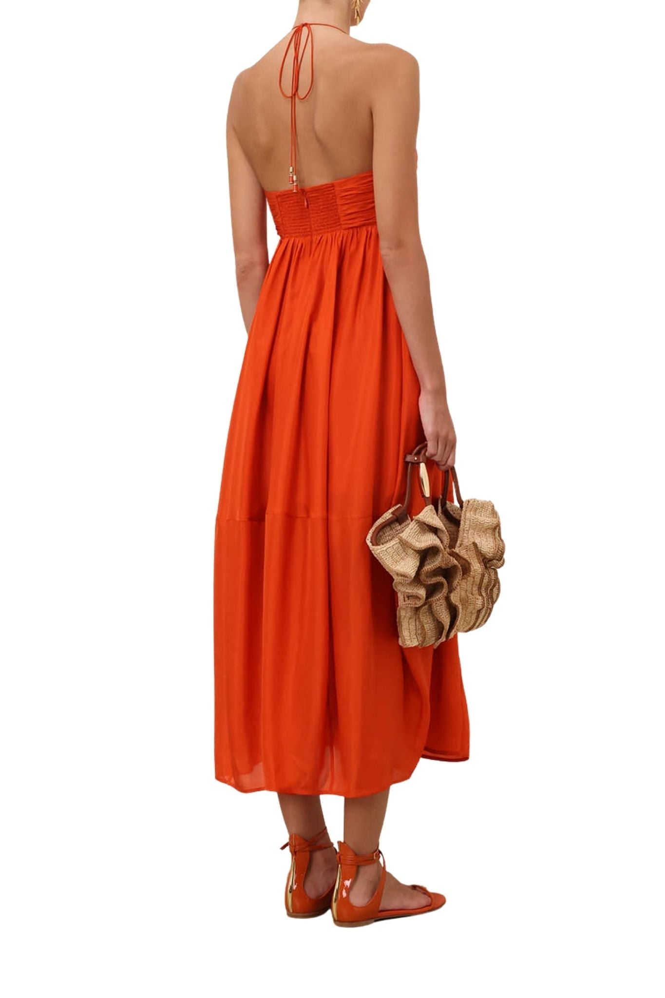 Zimmermann Mahon Halter Maxi Dress - Vermillion