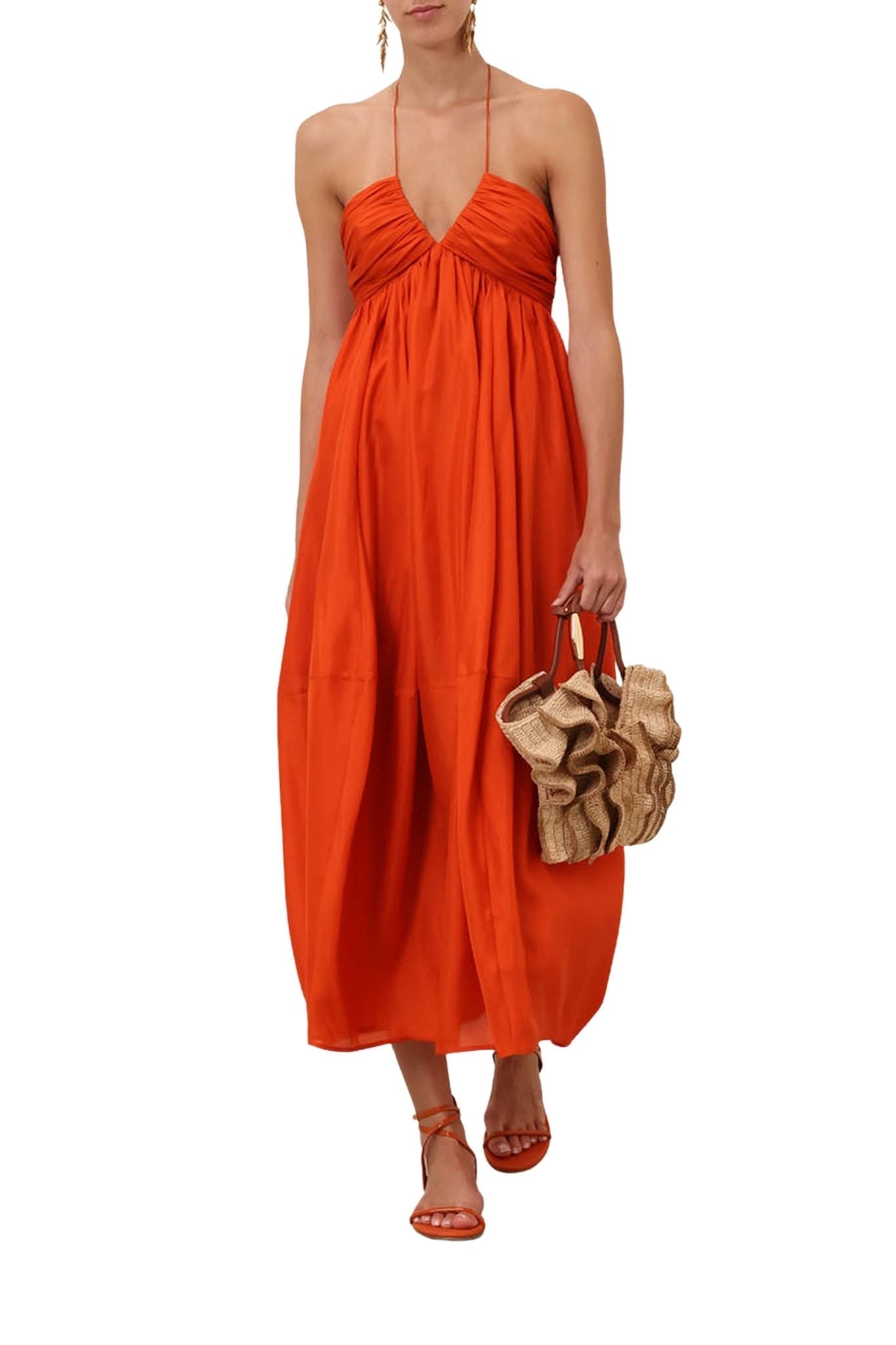 Zimmermann Mahon Halter Maxi Dress - Vermillion