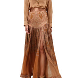 Zimmermann Memento Burnout Maxi Skirt - Vermillion