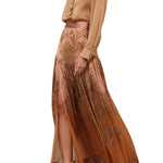Zimmermann Memento Burnout Maxi Skirt - Vermillion