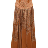 Zimmermann Memento Burnout Maxi Skirt - Vermillion