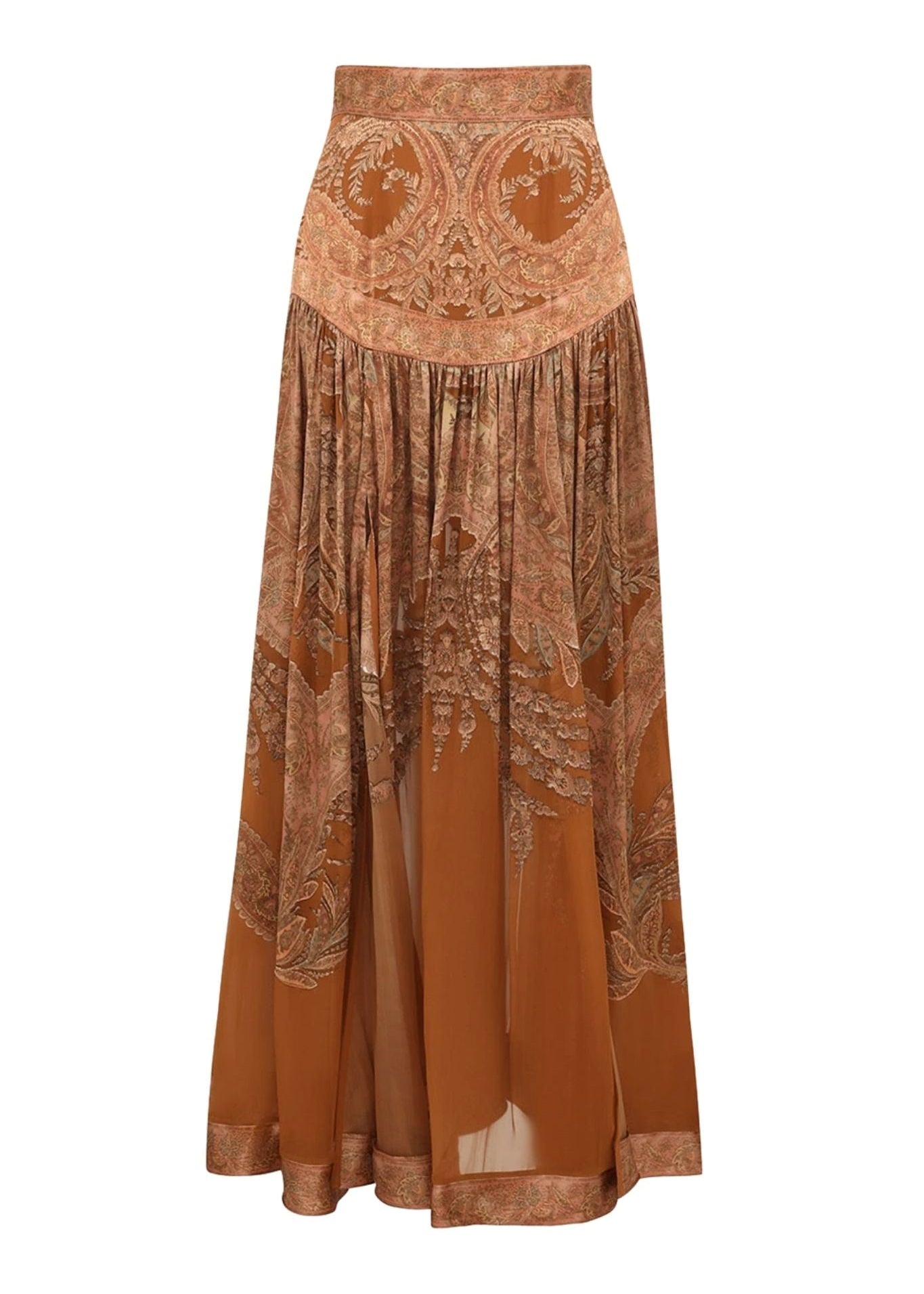 Zimmermann Memento Burnout Maxi Skirt - Vermillion