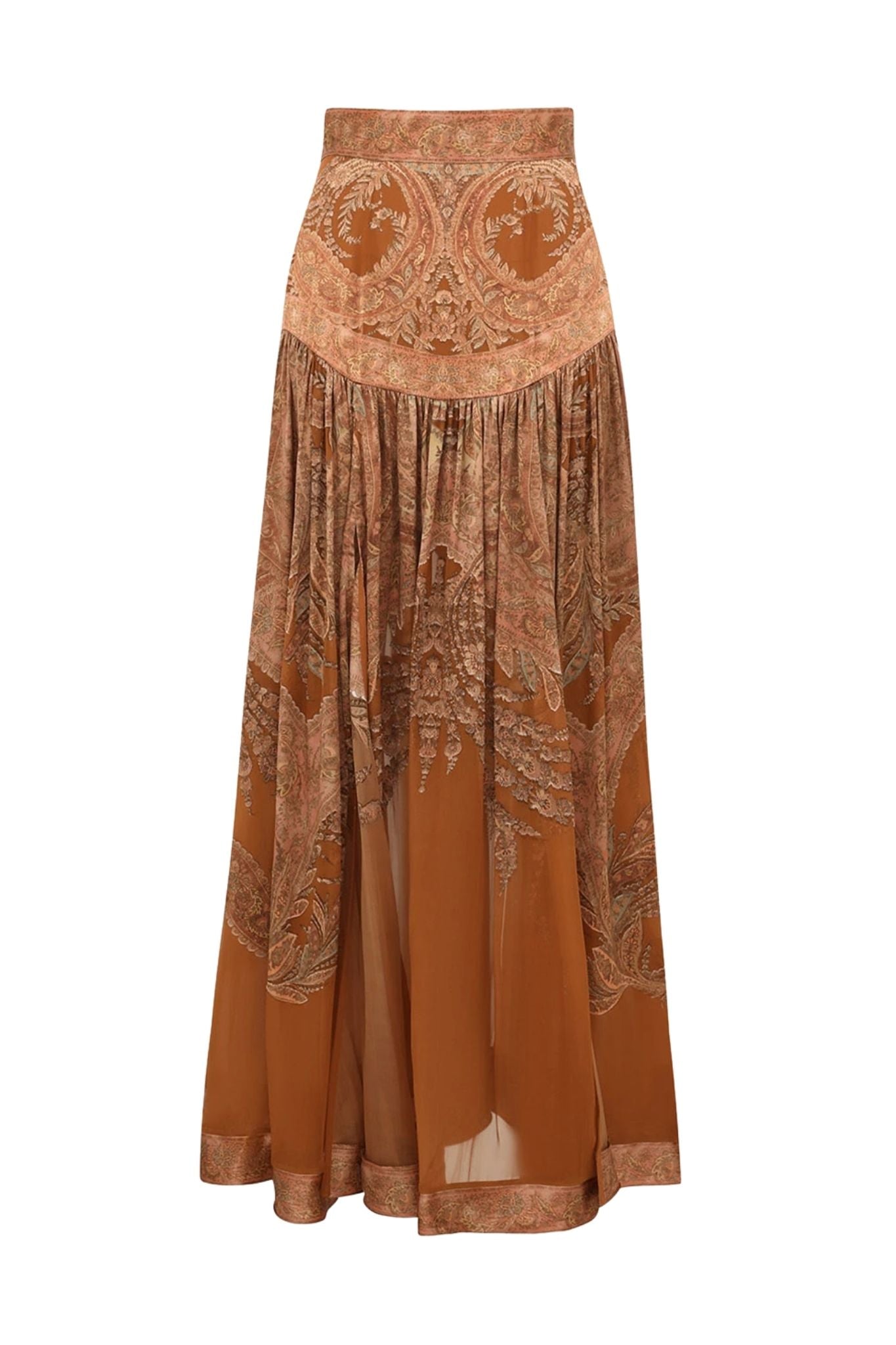 Zimmermann Memento Burnout Maxi Skirt - Vermillion