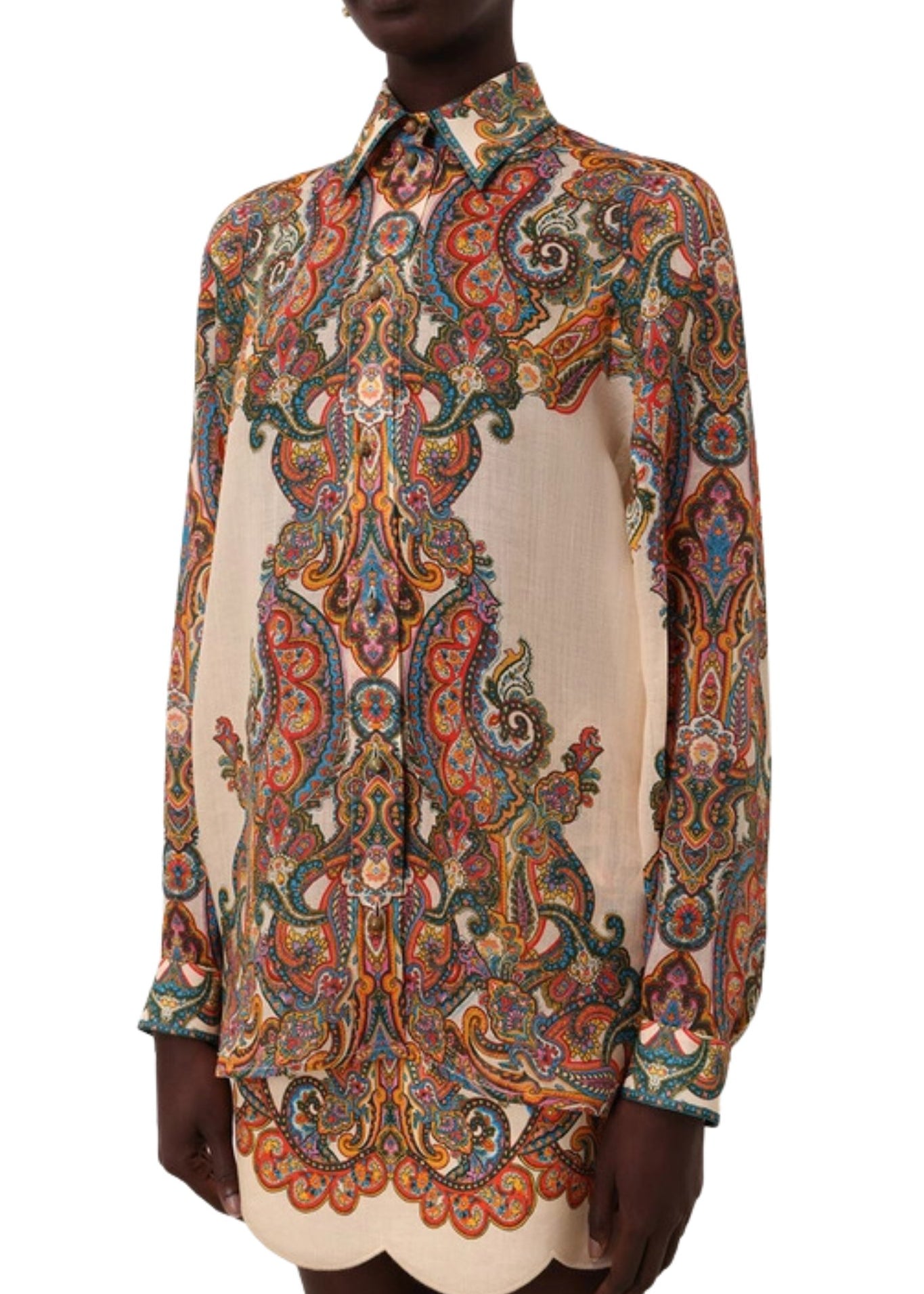 Zimmermann Ottie Oversized Shirt - Vermillion