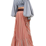 Zimmermann Rebellion Denim Wrap Top - Vermillion