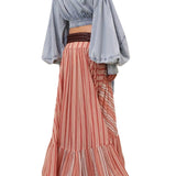 Zimmermann Rebellion Denim Wrap Top - Vermillion