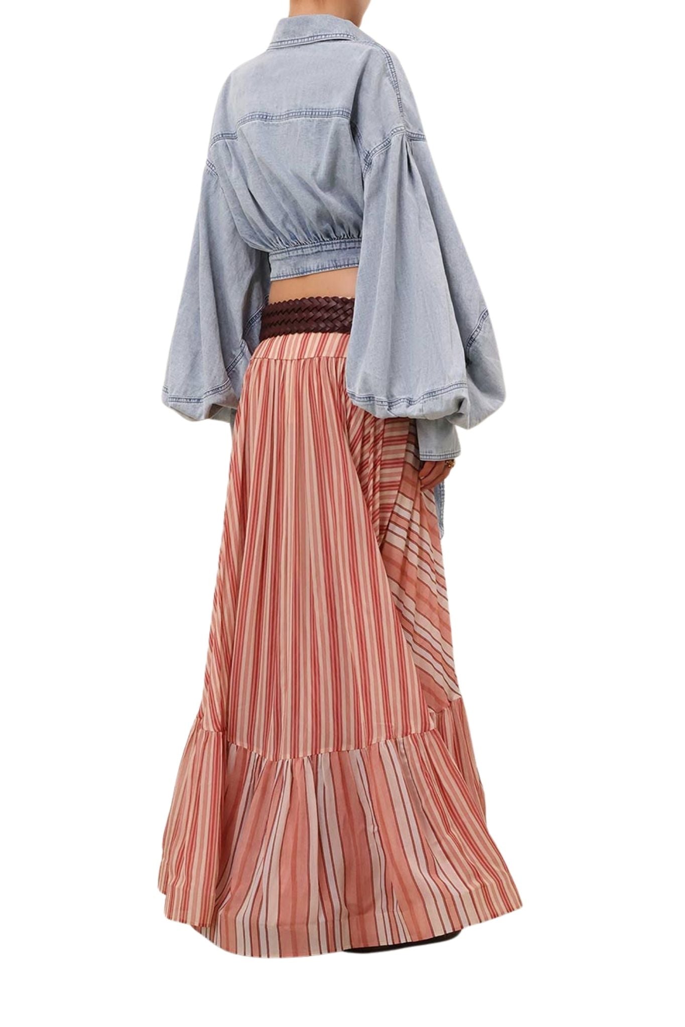 Zimmermann Rebellion Denim Wrap Top - Vermillion