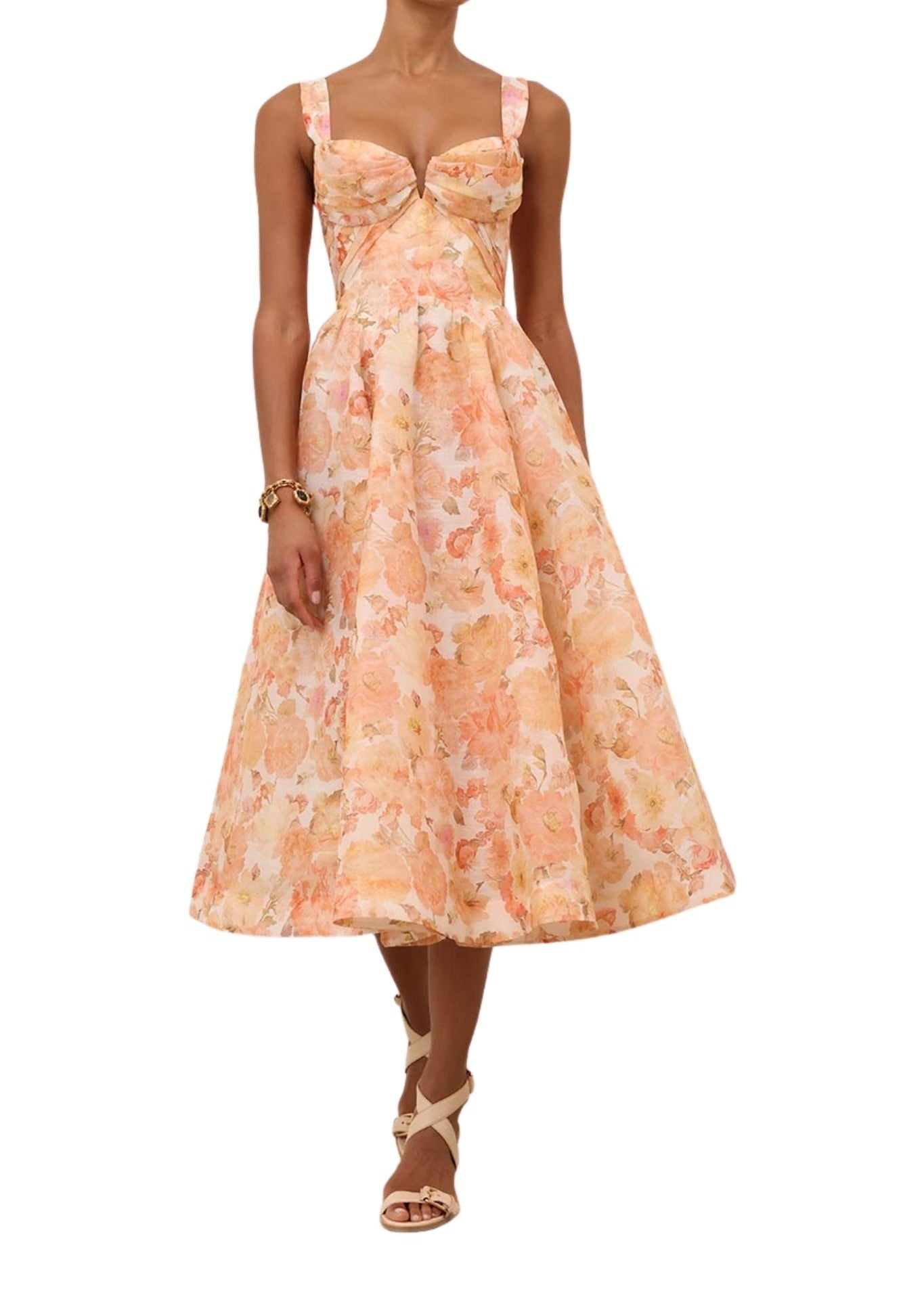 Zimmermann Rebellion Drape Midi Dress - Vermillion