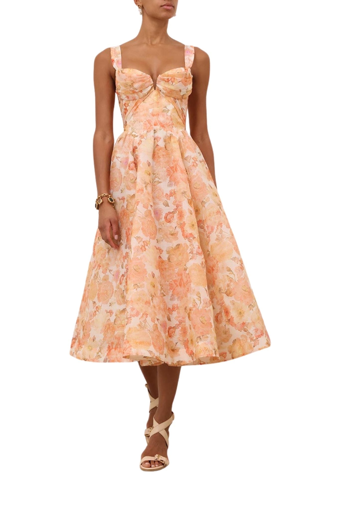 Zimmermann Rebellion Drape Midi Dress - Vermillion