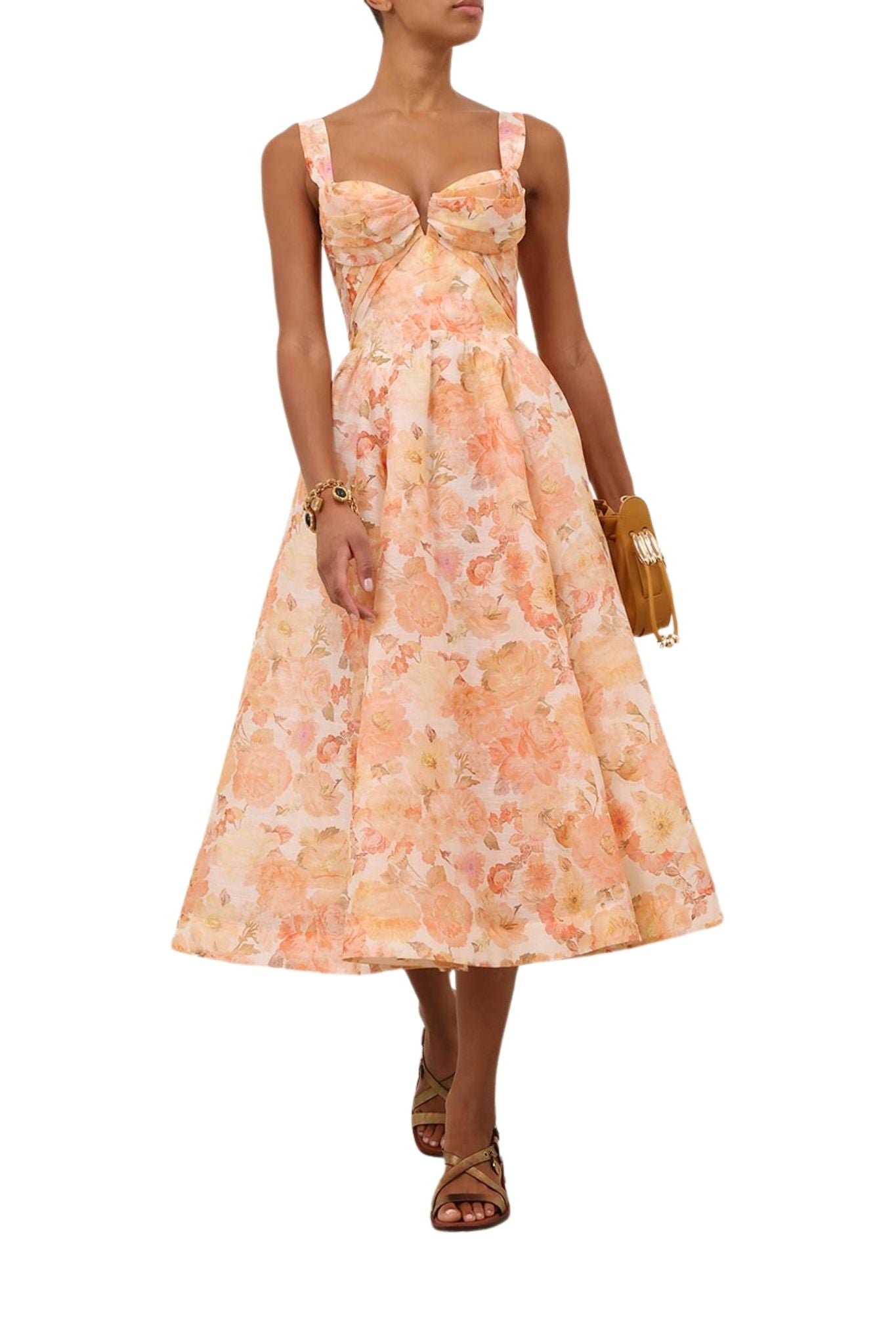 Zimmermann Rebellion Drape Midi Dress - Vermillion