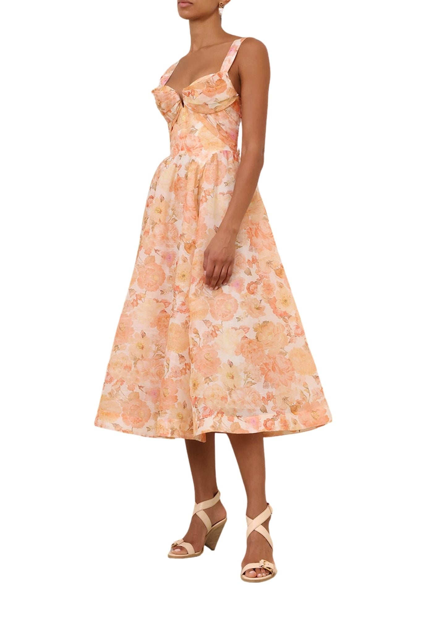 Zimmermann Rebellion Drape Midi Dress - Vermillion