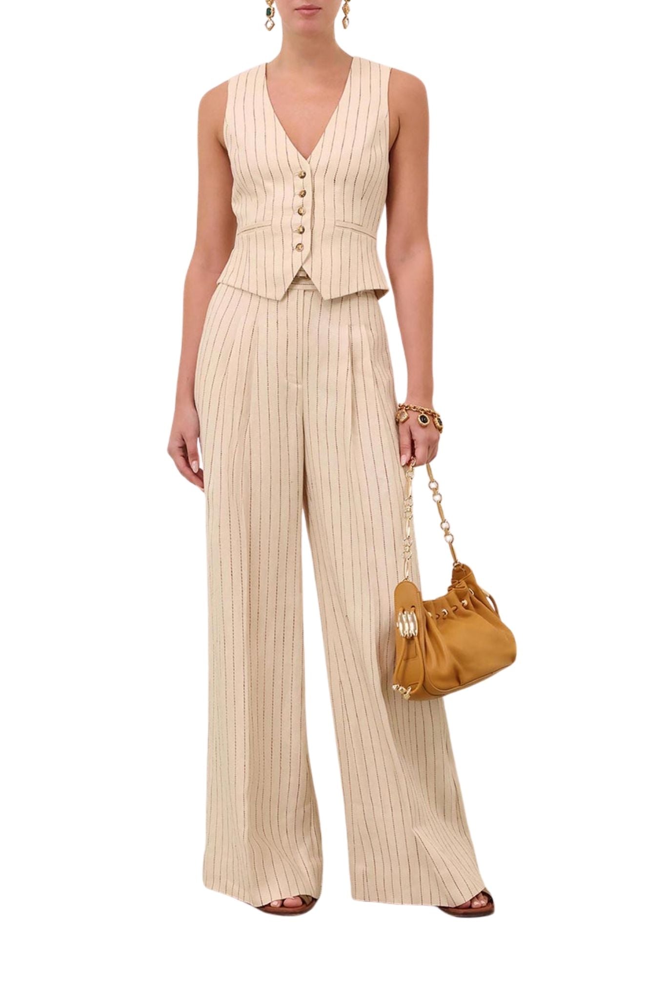 Zimmermann Rebellion Pinstripe Waistcoat - Vermillion