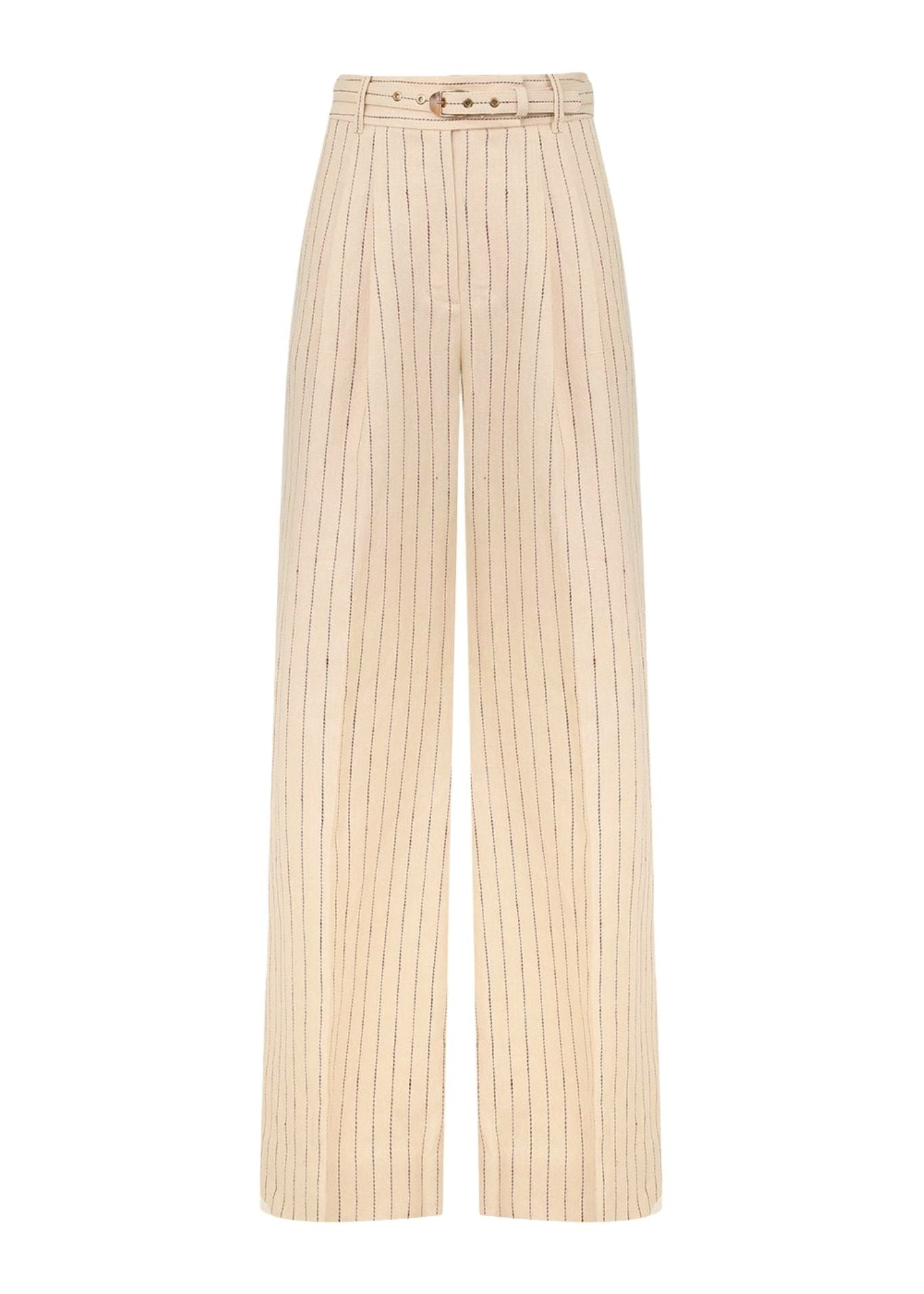 Zimmermann Rebellion Pinstripe Wide Pant - Vermillion