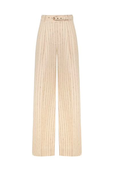Zimmermann Rebellion Pinstripe Wide Pant – Vermillion