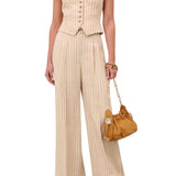 Zimmermann Rebellion Pinstripe Wide Pant - Vermillion