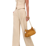 Zimmermann Rebellion Pinstripe Wide Pant - Vermillion