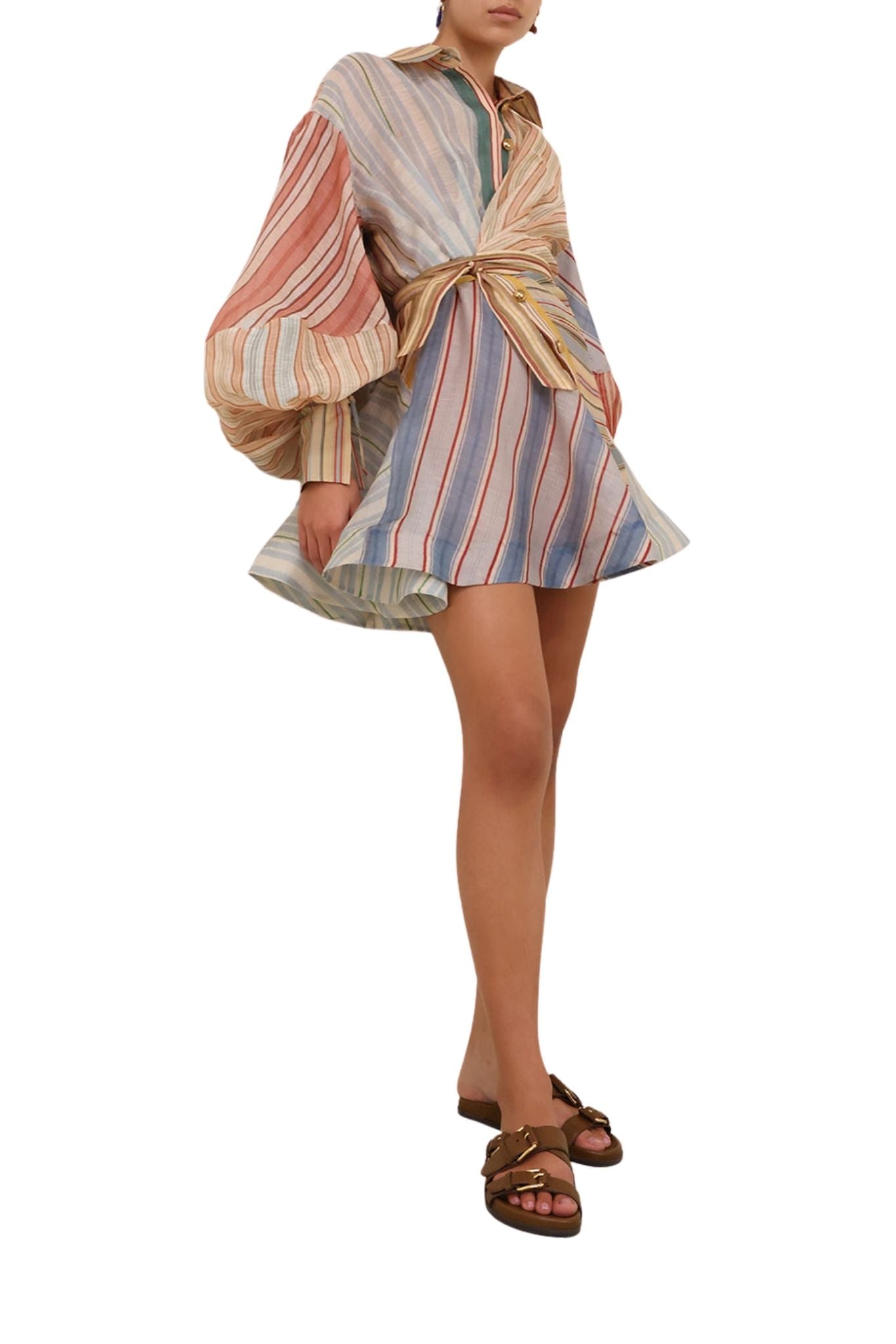 Zimmermann Rebellion Striped Mini Dress - Vermillion