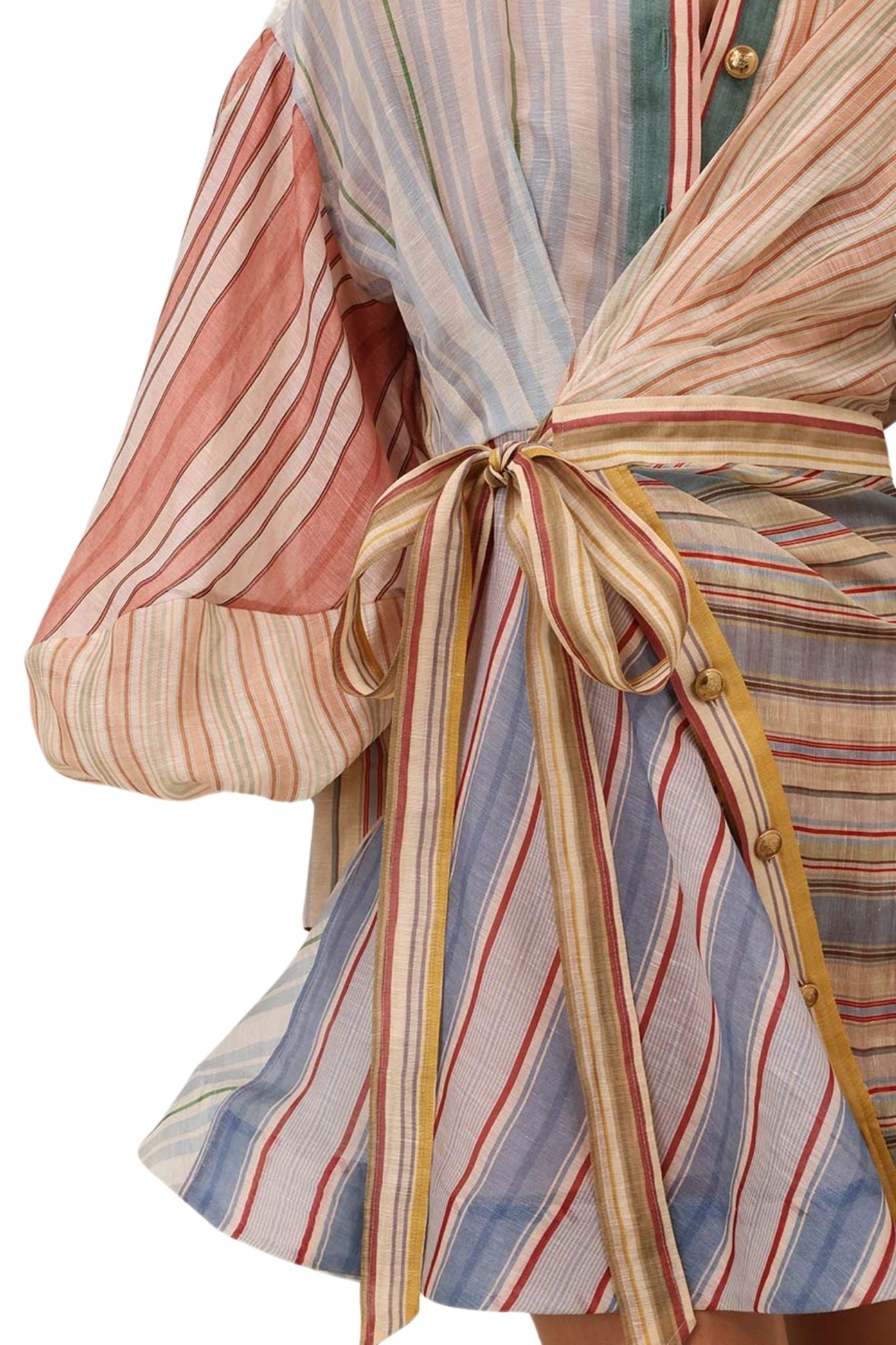 Zimmermann Rebellion Striped Mini Dress - Vermillion