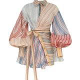 Zimmermann Rebellion Striped Mini Dress - Vermillion