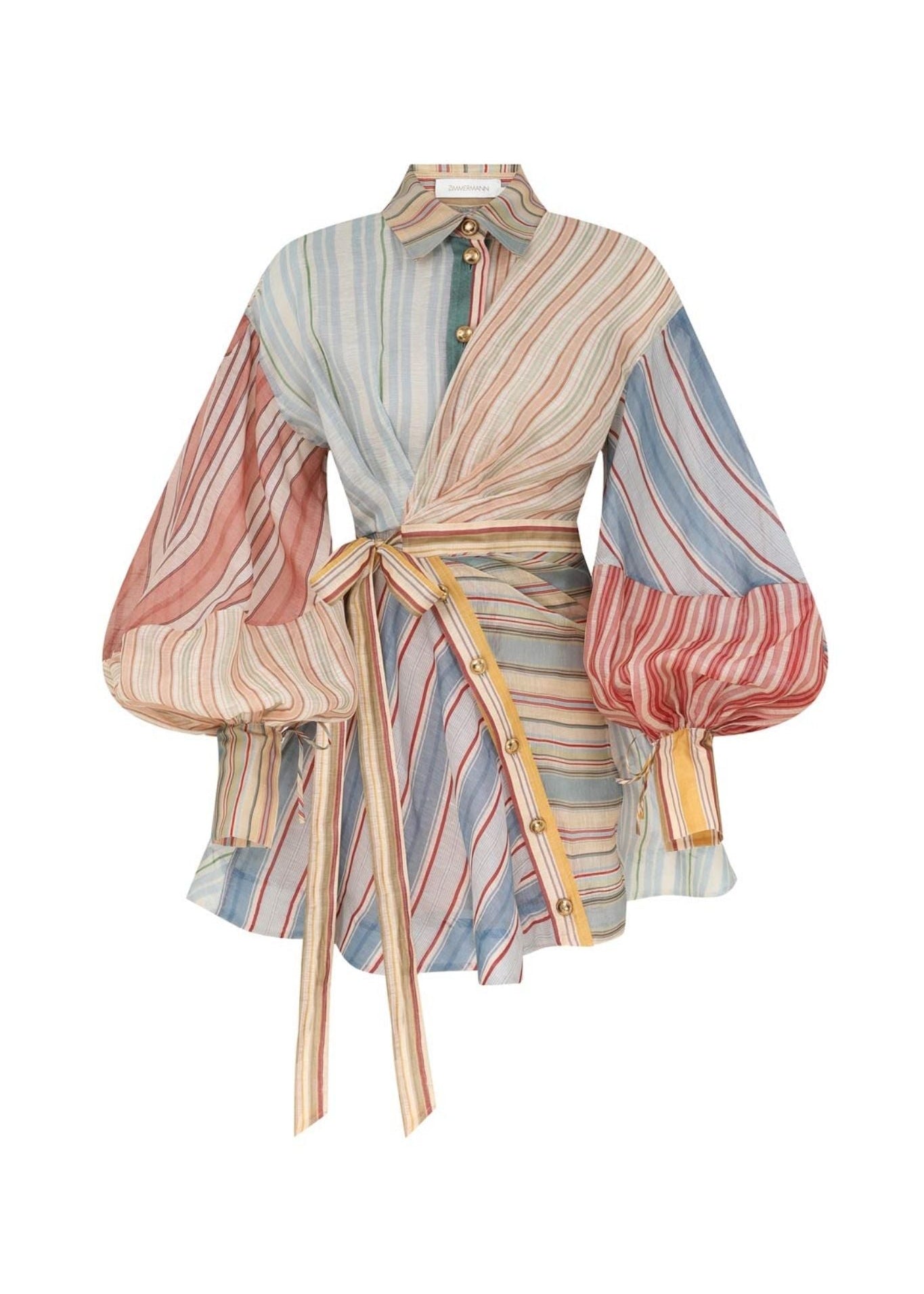 Zimmermann Rebellion Striped Mini Dress - Vermillion