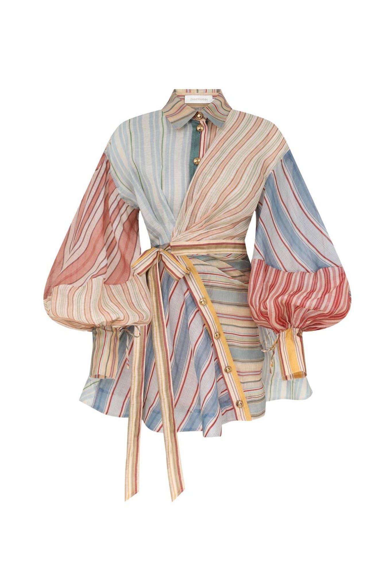 Zimmermann Rebellion Striped Mini Dress - Vermillion