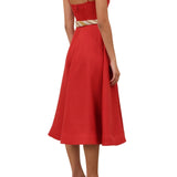 Zimmermann Rebellion Tuck Midi Dress - Vermillion
