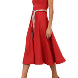 Zimmermann Rebellion Tuck Midi Dress - Vermillion
