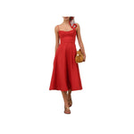 Zimmermann Rebellion Tuck Midi Dress - Vermillion
