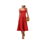 Zimmermann Rebellion Tuck Midi Dress - Vermillion