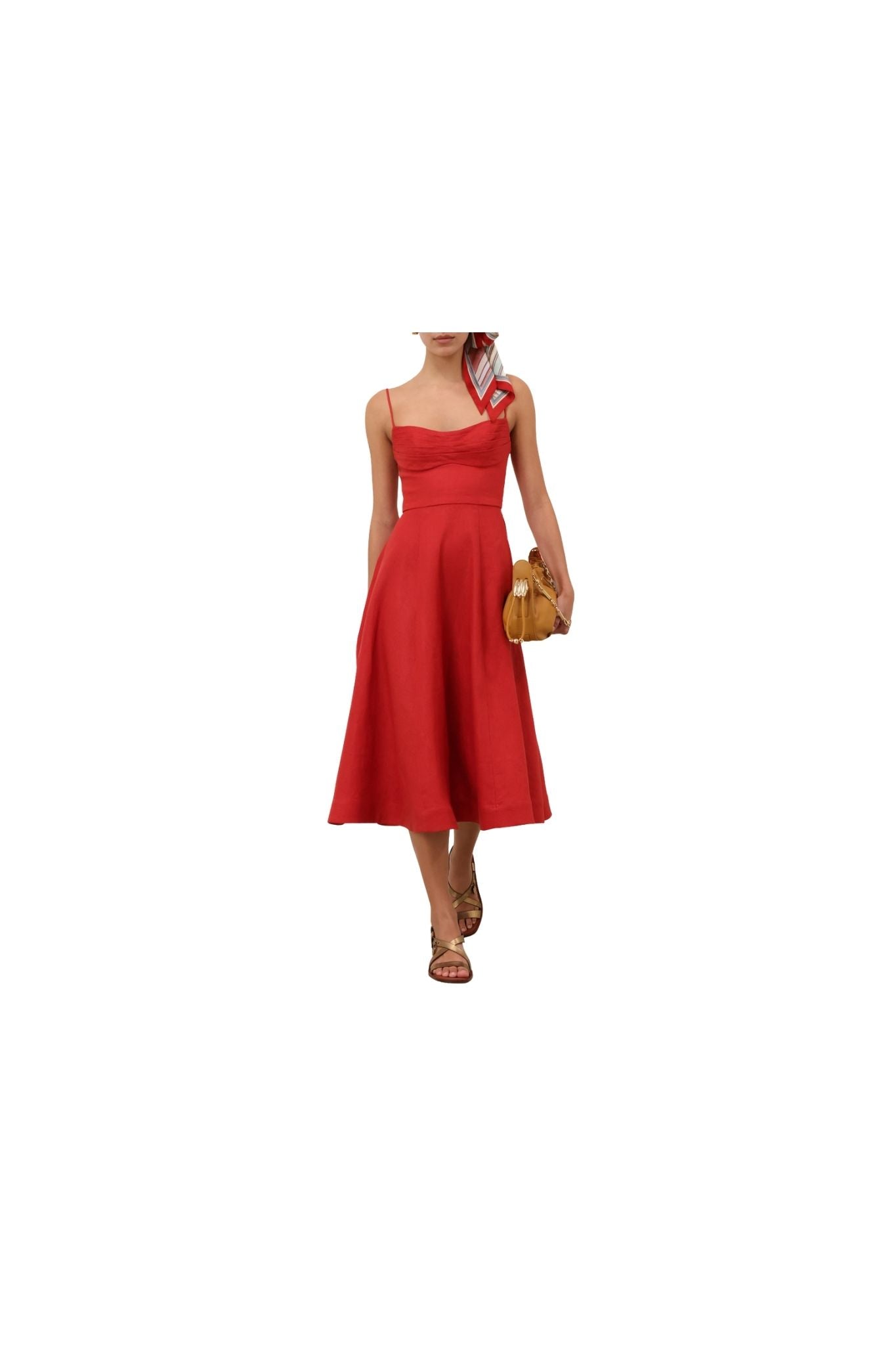 Zimmermann Rebellion Tuck Midi Dress - Vermillion