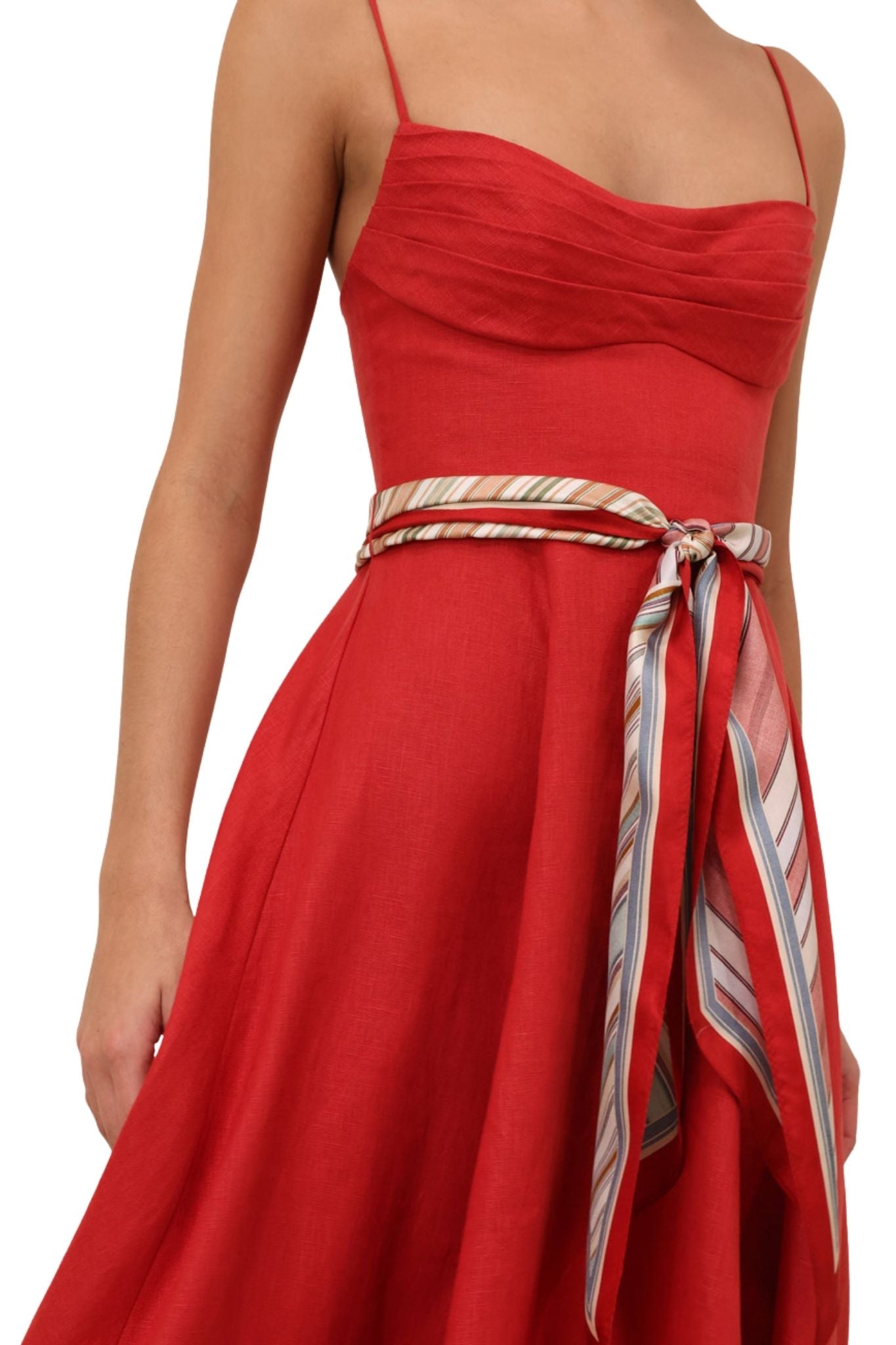 Zimmermann Rebellion Tuck Midi Dress - Vermillion