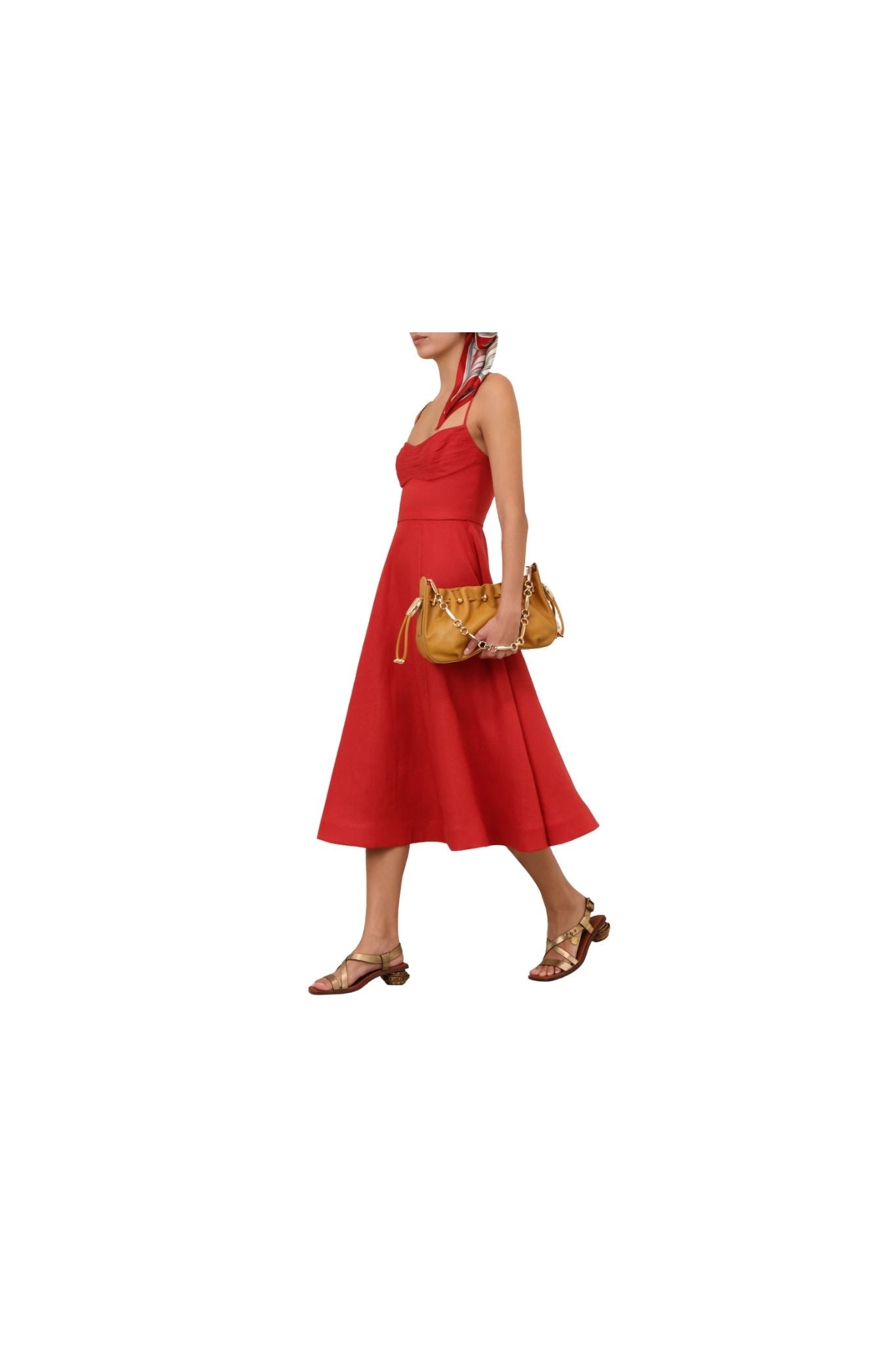 Zimmermann Rebellion Tuck Midi Dress - Vermillion