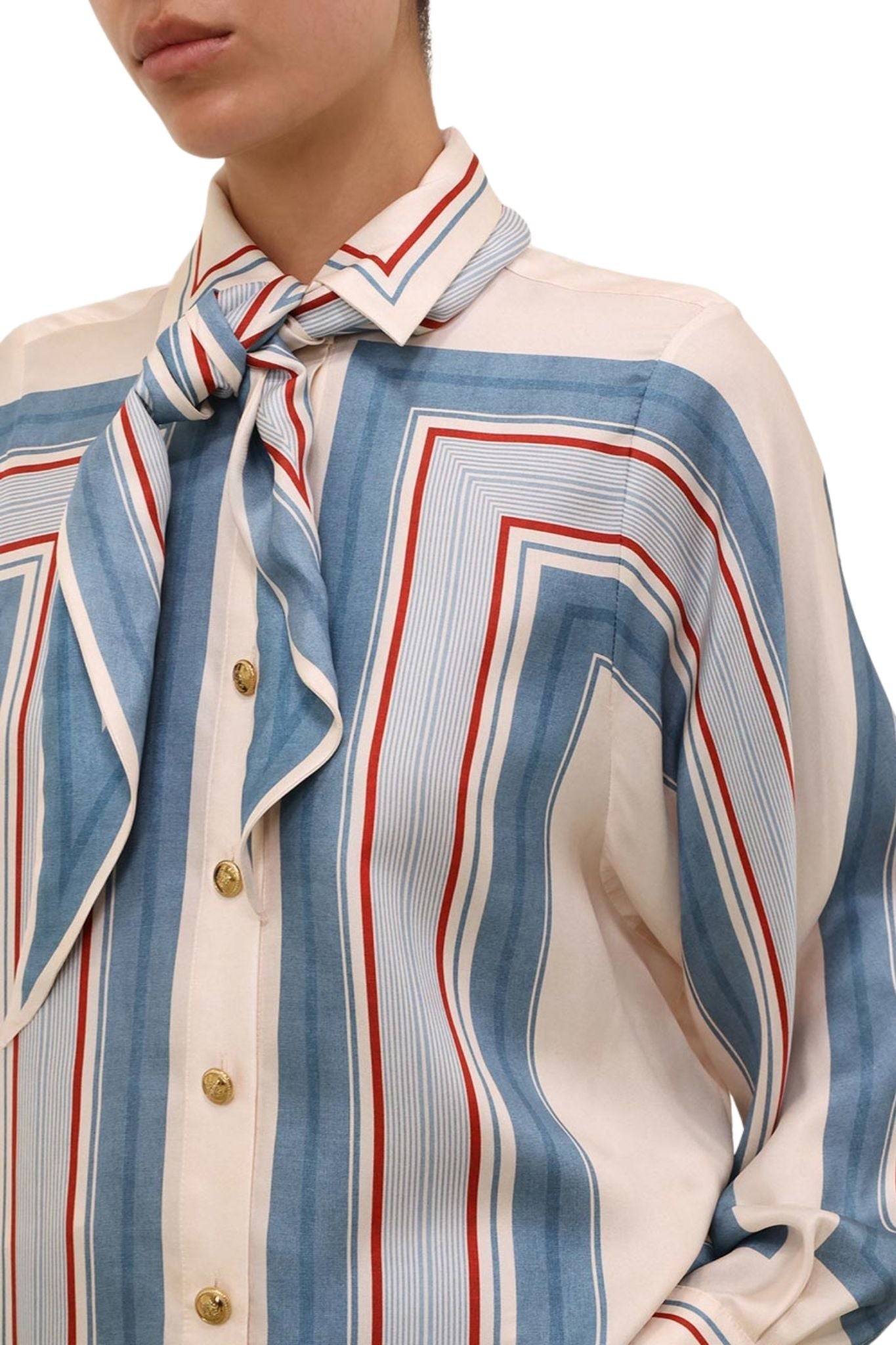 Zimmermann Relaxed Scarf Shirt - Vermillion
