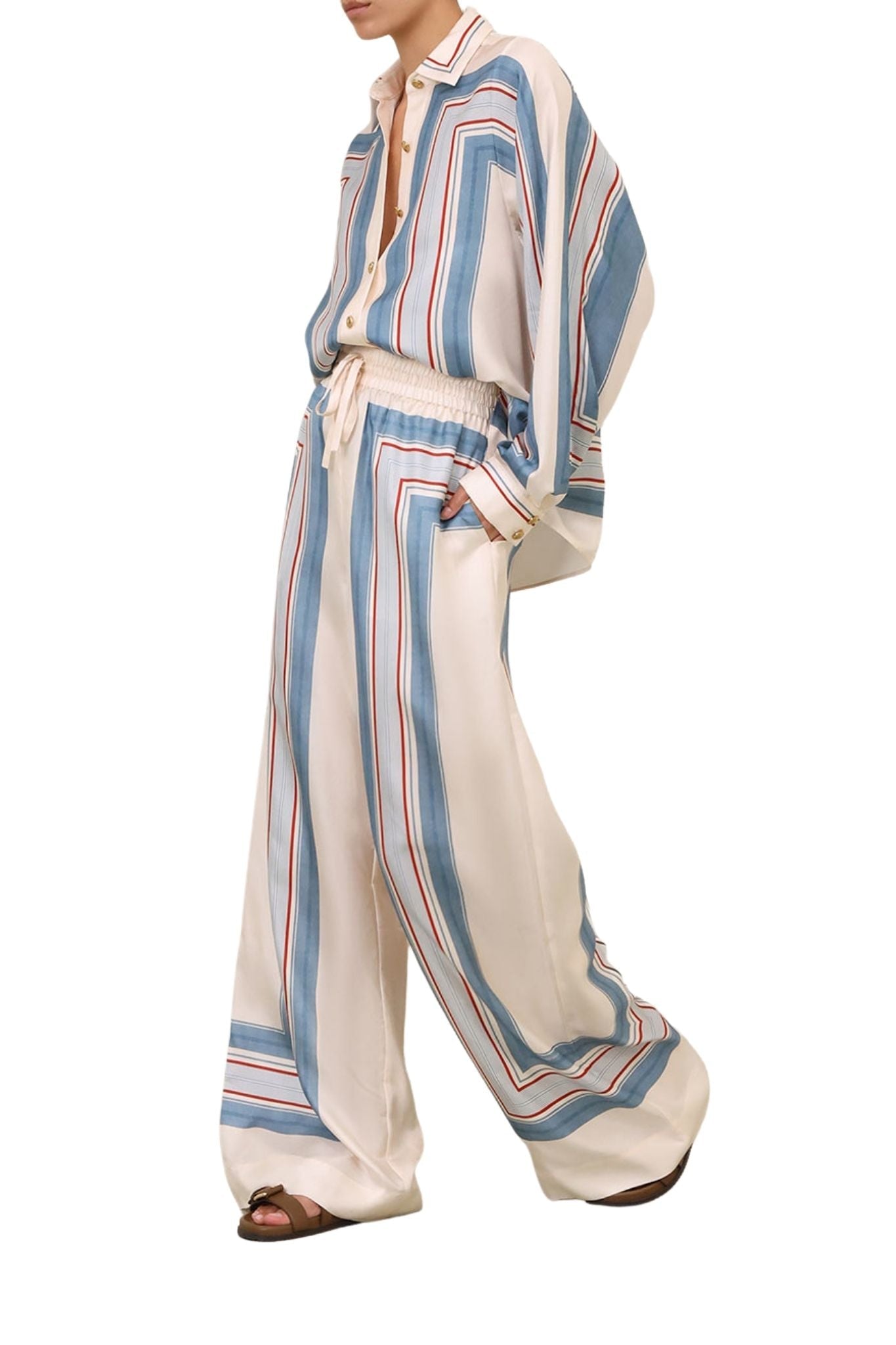 Zimmermann Relaxed Scarf Shirt - Vermillion