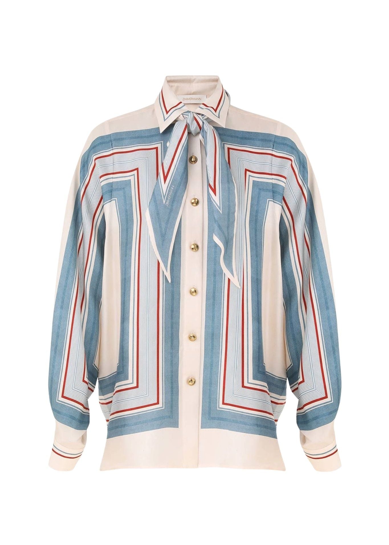 Zimmermann Relaxed Scarf Shirt - Vermillion