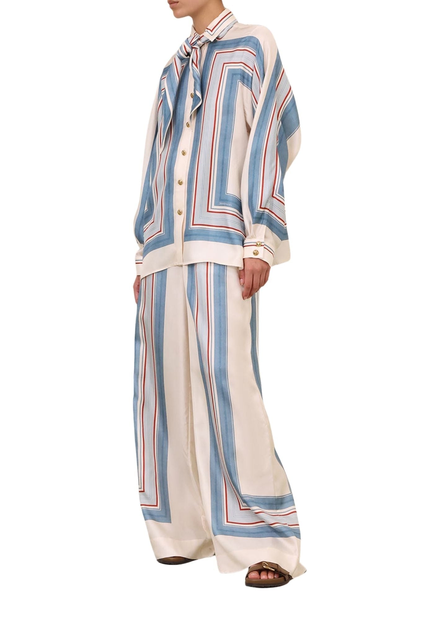 Zimmermann Relaxed Scarf Shirt - Vermillion