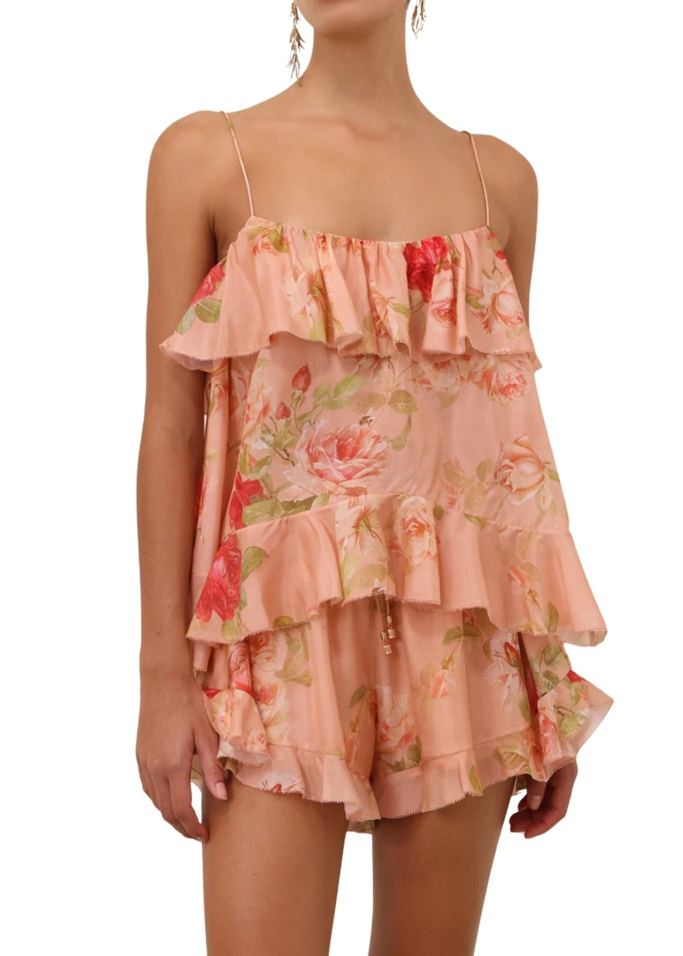 Zimmermann Roselight Frill Cami Top - Vermillion