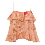 Zimmermann Roselight Frill Cami Top - Vermillion