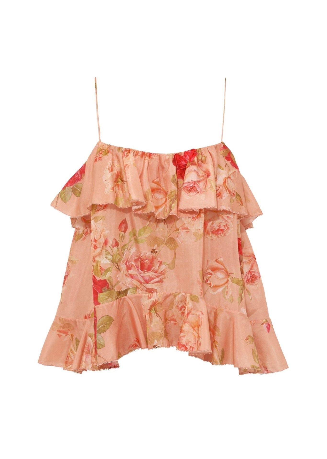 Zimmermann Roselight Frill Cami Top - Vermillion